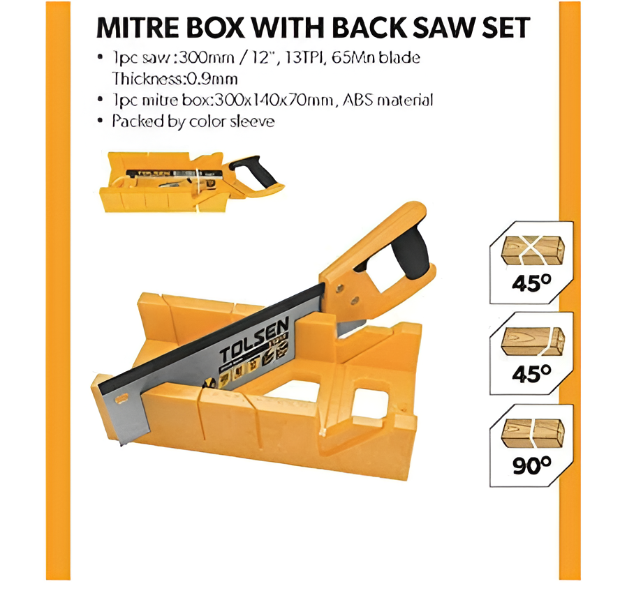 Tolsen Mitre box with back saw set