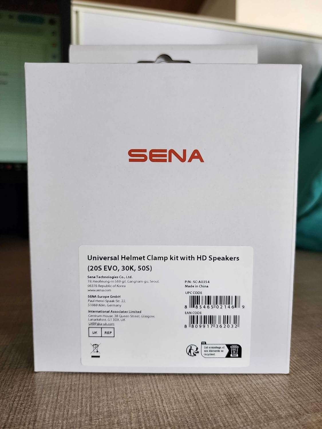 SENA helmet mount with accessories for headset 20S / 20S EVO / 30K (HD speakers)