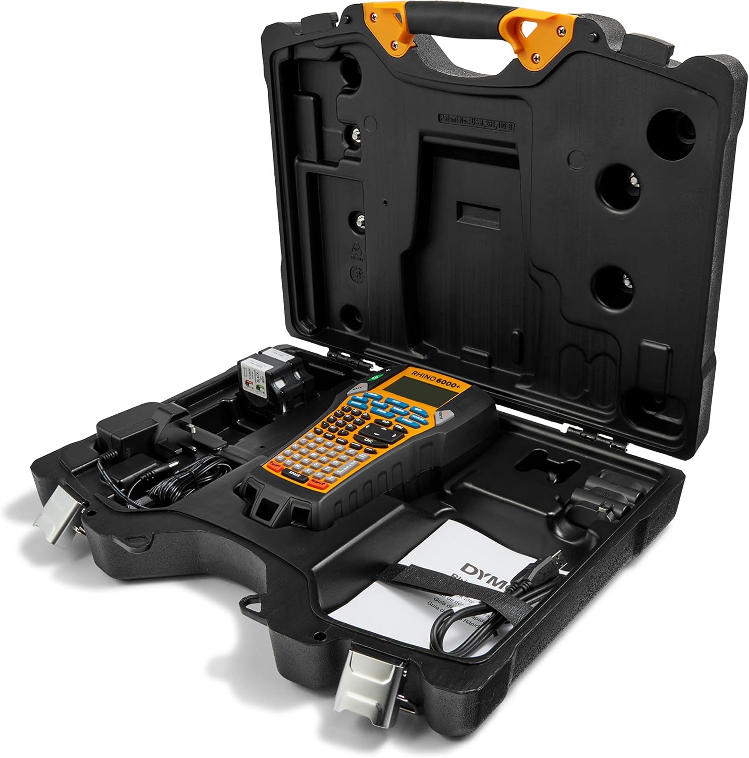 DYMO Rhino 6000+ Industrial Label Maker | Computer Connected Label Printer with Hard Carry Case | Includes 1 Vinyl Tape Cassette, 1 Flexible Nylon Tape Cassette and Rechargeable Lithium Ion Battery