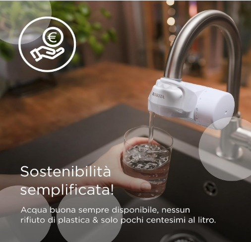 Brita 1052382 Filtro TAP V, Extra-fine Ionic Exchanger Natural Activated Carbon Microgranules Additional mesh Filter, White