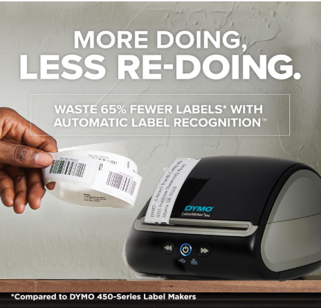 DYMO LabelWriter 5XL Label Printer | Automatic Label Recognition | Label Maker that prints Extra-Wide Shipping Labels from Amazon, Royal Mail & More | Perfect for eCommerce Sellers | UK 3 Pin Plug