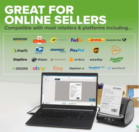 DYMO LabelWriter 5XL Label Printer | Automatic Label Recognition | Label Maker that prints Extra-Wide Shipping Labels from Amazon, Royal Mail & More | Perfect for eCommerce Sellers | UK 3 Pin Plug