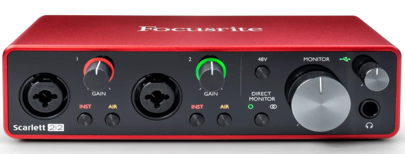 Focusrite Scarlett 2i2 3rd Gen USB Audio Interface for Recording, Songwriting, Streaming and Podcasting — High-Fidelity, Studio Quality Recording, and All the Software You Need to Record