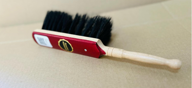 30 cm Natural Horsehair Precision Cleaning Brush – 6-Row Soft Bristle Masonry & Indoor Dust Removal Tool with Ergonomic Wooden Handle