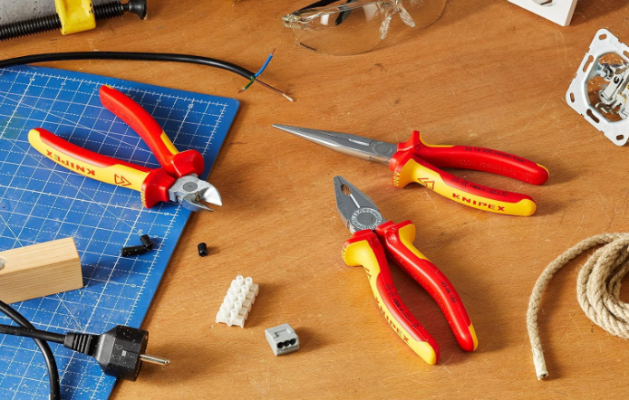 KNIPEX Electro Set, 3 Parts, 160 to 200 mm, VDE, Equipment for on the Move, Pliers Set, Tool Set, 00 20 12