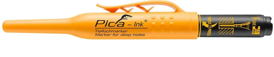 Pica INK Black Permanent Marker Pen for Deep Holes Fine Tip 150-46