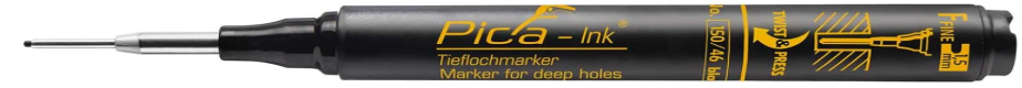 Pica INK Black Permanent Marker Pen for Deep Holes Fine Tip 150-46