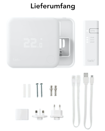 Tado° Wired Smart Thermostat Starter Kit V3+ – Intelligent Heating Control, Easy DIY Installation, Designed in Germany, Works with Alexa, Siri & Google Assistant