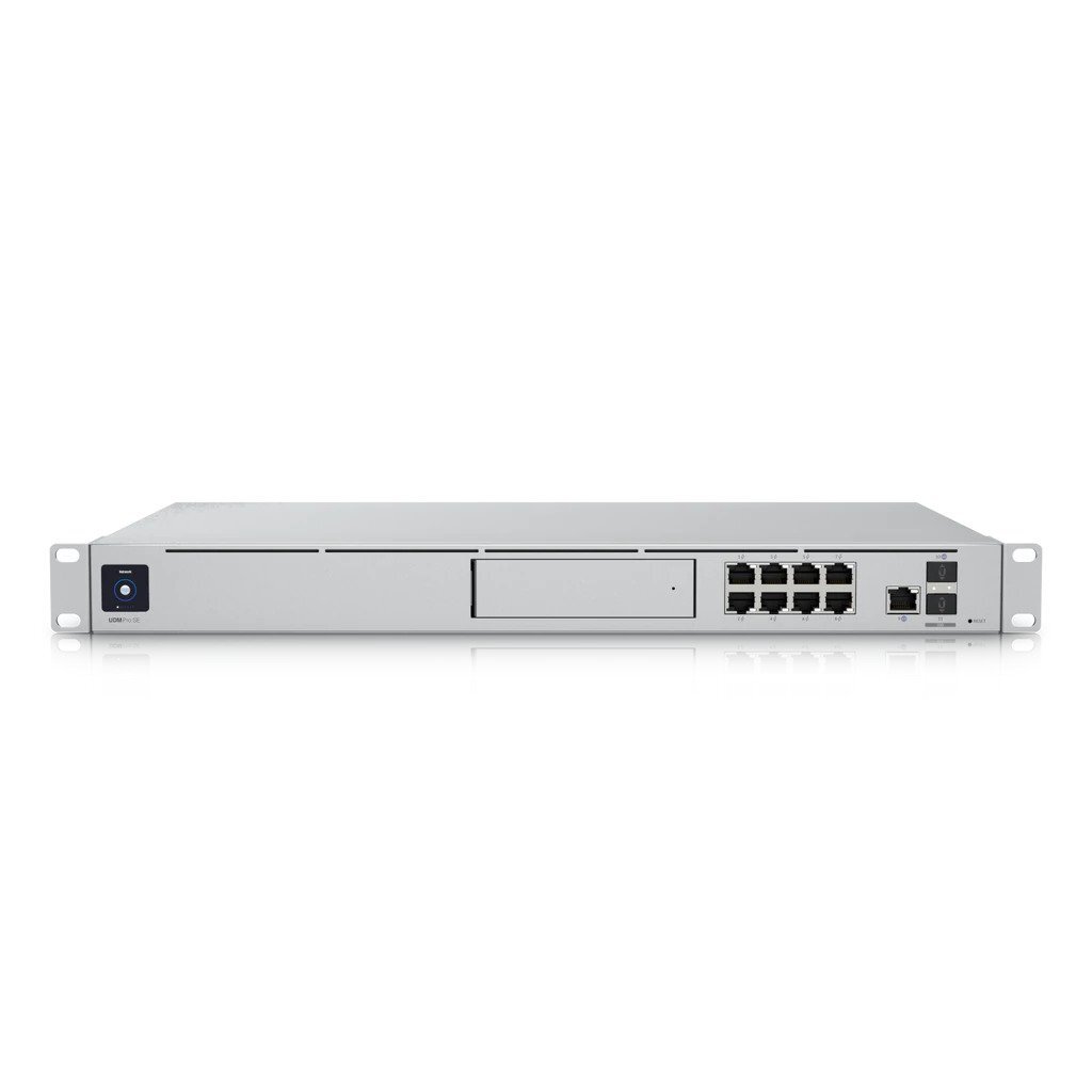 UBIQUITI UDM-SE UNIFI DREAM MACHINE 8-PORT SWITCH, 1U RACKNOUNT MULTI-APPLICATION SYSTEM WITH 3,5" 128GB SSD, DUAL WAN (10G SFP+ AND 2.5G RJ45)