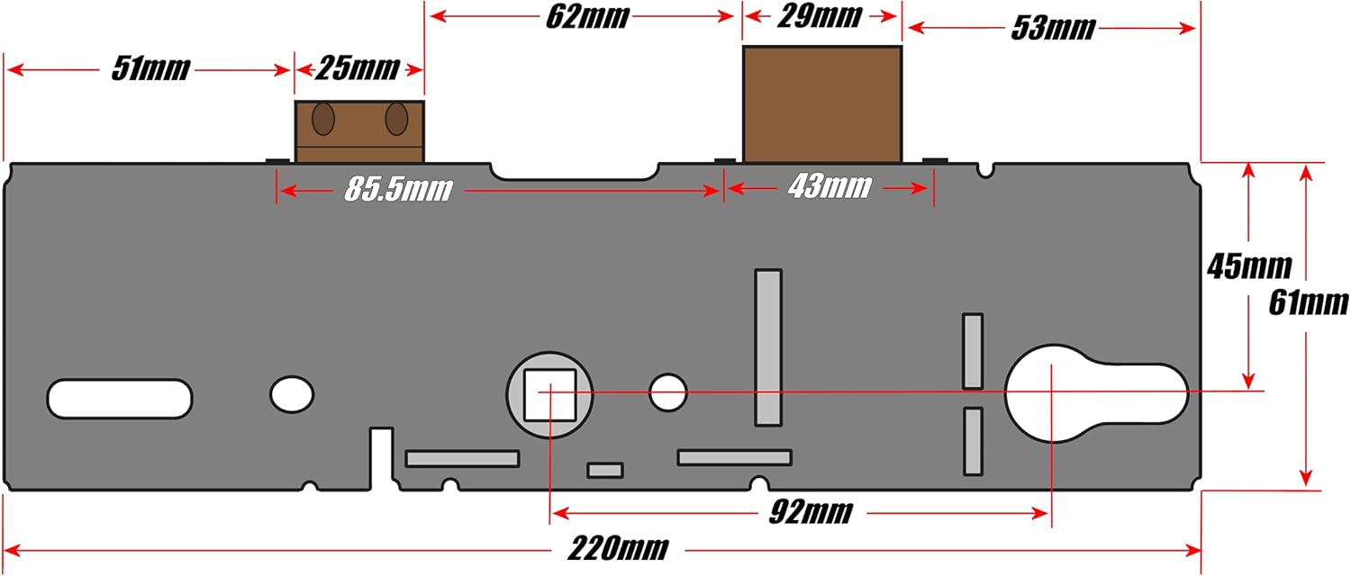 ERA Saracen Surelock - 92PZ - 35mm Backset Door Centre Gearbox 