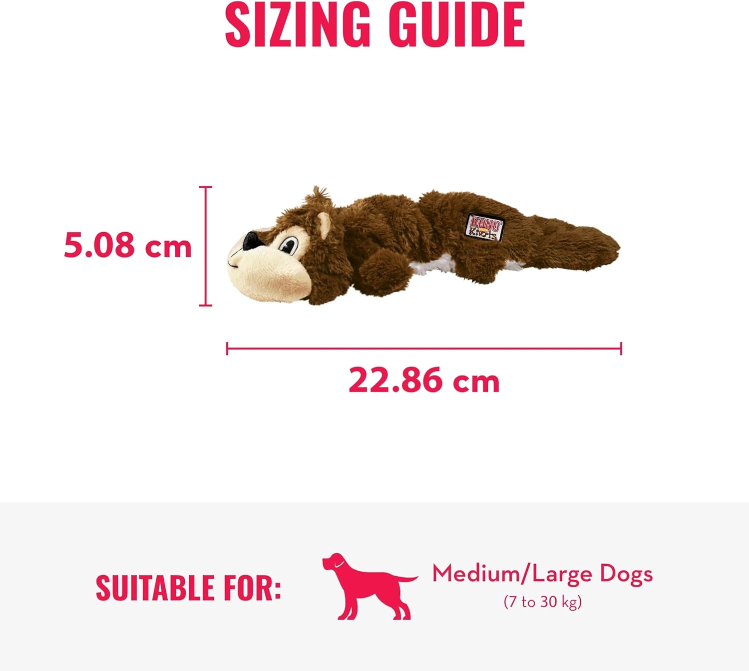 KONG - Scrunch Knots Raccoon - Internal Knotted Ropes and Minimal Stuffing for Less Mess - For Small/Medium Dogs