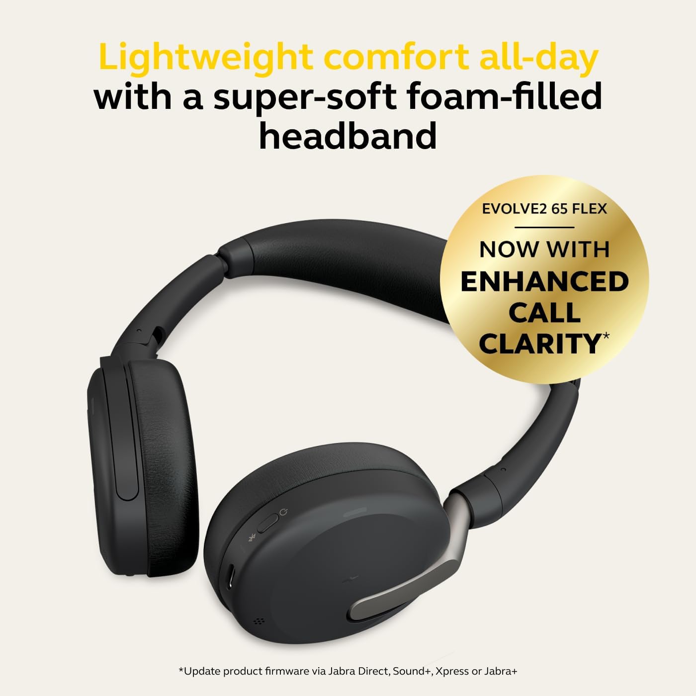 Jabra Evolve2 65 Flex - Wireless Stereo Headset with Bluetooth, Noise-cancelling Jabra ClearVoice Technology and Hybrid ANC - Certified for MS Teams - Black