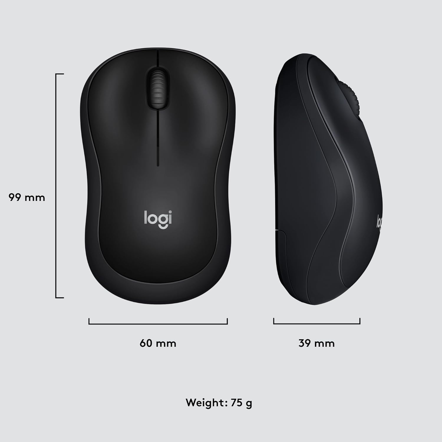 Logitech M220 SILENT Wireless Mouse, 2.4 GHz with USB Receiver, 1000 DPI Optical Tracking, 18-Month Battery, Ambidextrous, Compatible with PC, Mac, Laptop - Black