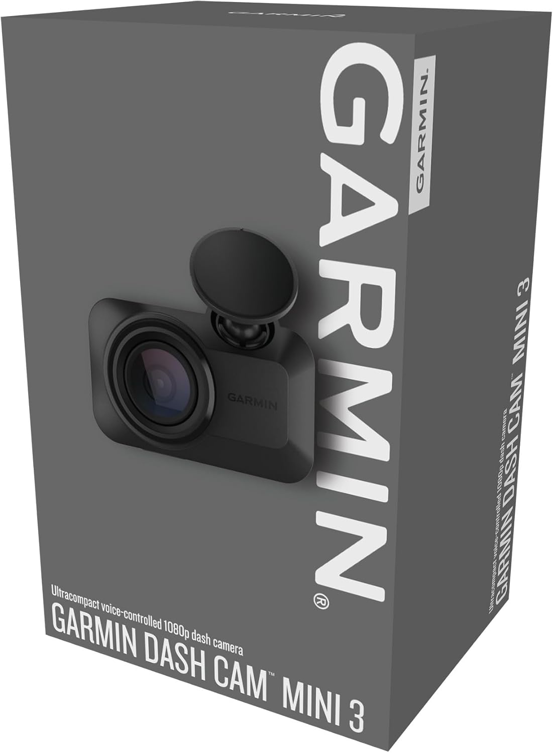 Garmin Dash Cam Mini 3, Super Compact Dash Cam, 140-degree Field of View, Voice Controlled, Incident Detection, 1080p HD Video, Built in Clarity Polariser, Parking Guard