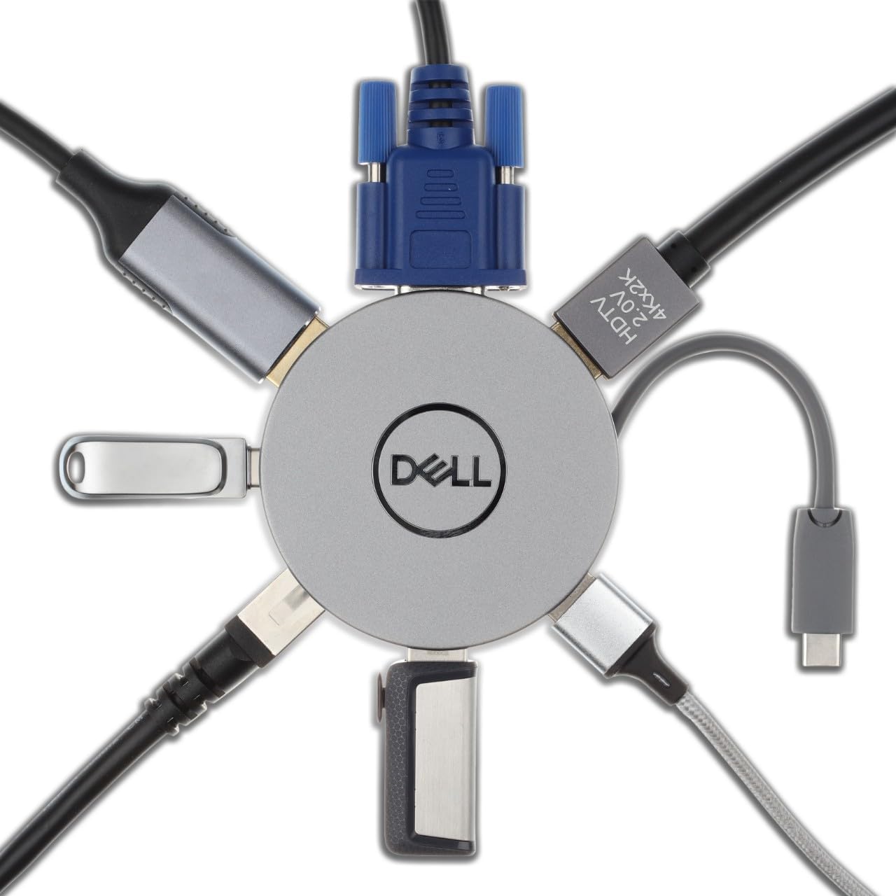 Dell DA310 USB-C 7in1 Mobile Adapter, 2x USB 3.1 Gen 2, 1x USB-C 3.1 Gen 2, 1x HDMI, 1x VGA, 1x DisplayPort, 1x Ethernet
