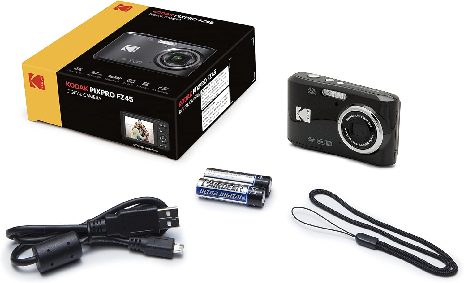 Kodak PIXPRO FZ45 16MP 4x Zoom Compact Camera - Black