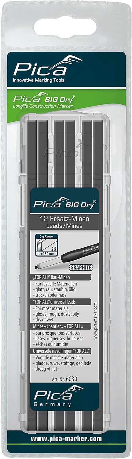 Pica BIG DRY Marker Pen Pack of 12 Pencil Refills