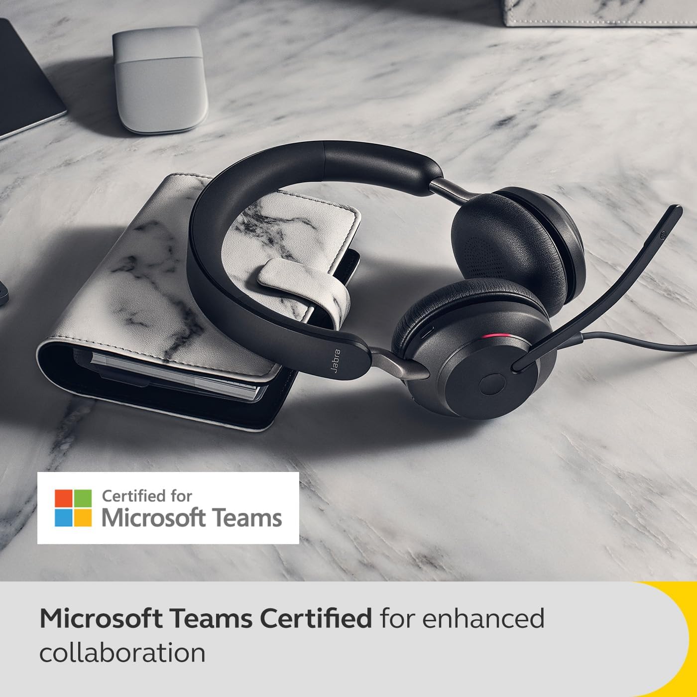 Jabra Evolve2 40 SE Wired Noise-Cancelling Stereo Headset With 3-Microphone Call Technology and USB-C Cable - MS Teams Certified, Works with All Other Platforms - Black