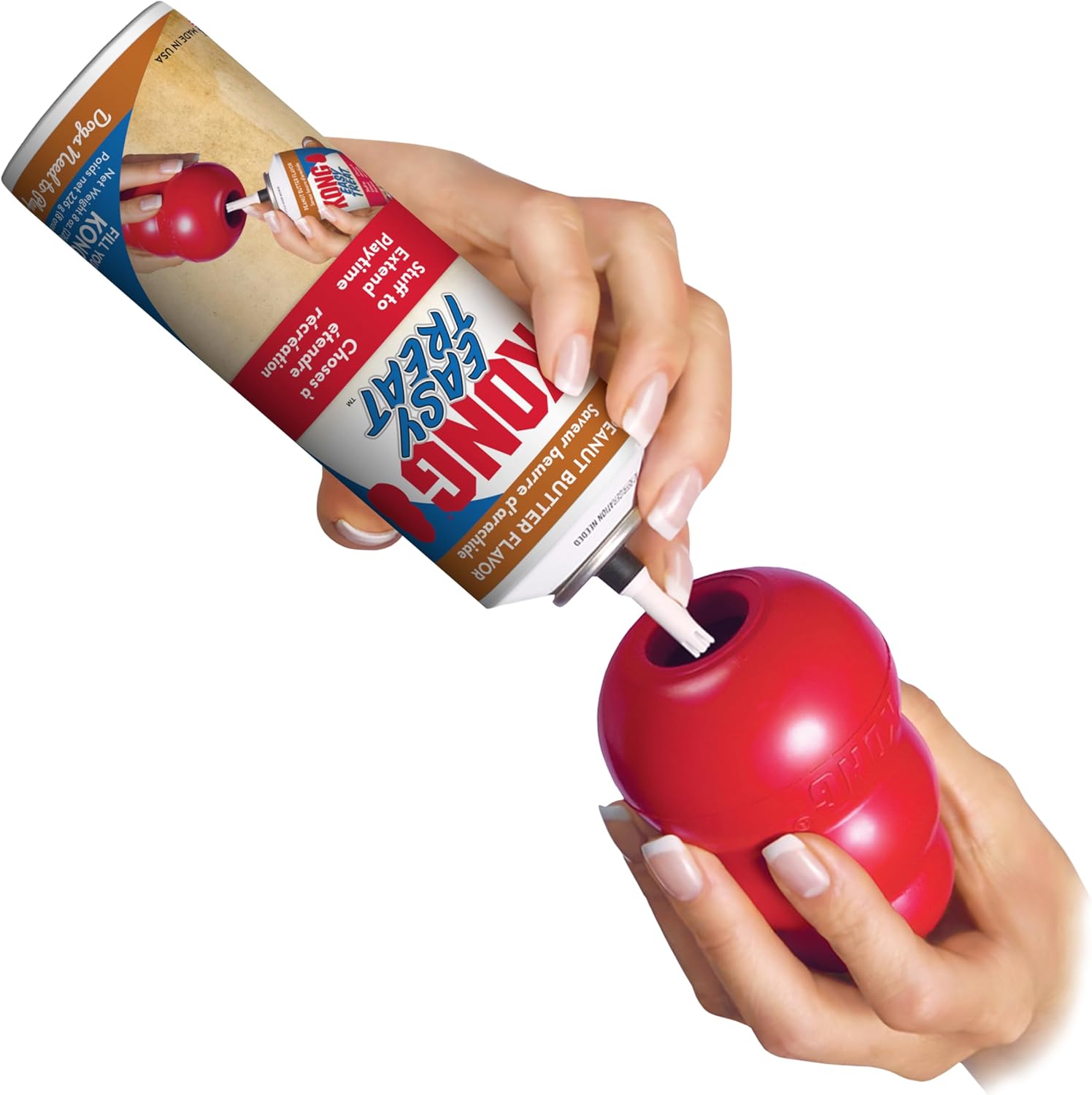 KONG Easy Treat for Dogs - No-Mess Dog Treat Paste - Use with KONG Rubber Toys - Peanut Butter, 227ml