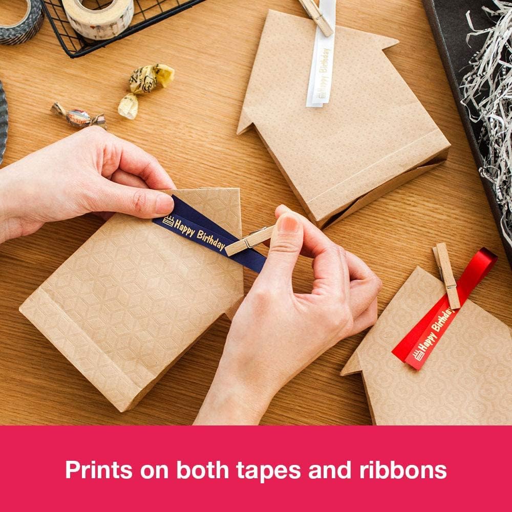 BROTHER PT-P300BT Label Maker, Bluetooth, P-Touch 'CUBE' Label Printer, Portable, Up to 12mm Labels, Includes 12mm Black on White Tape Cassette