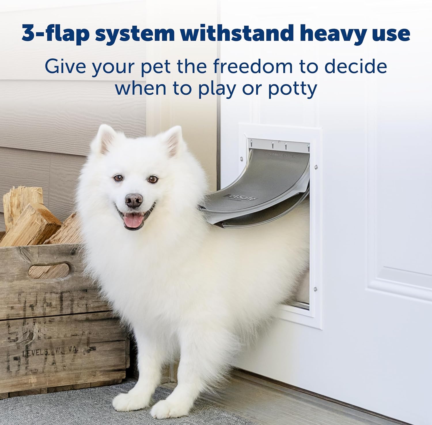 PetSafe Extreme Weather Pet Door Large, Easy Install, Insulating, Weather Proof, Energy Efficient, 3 Flap System