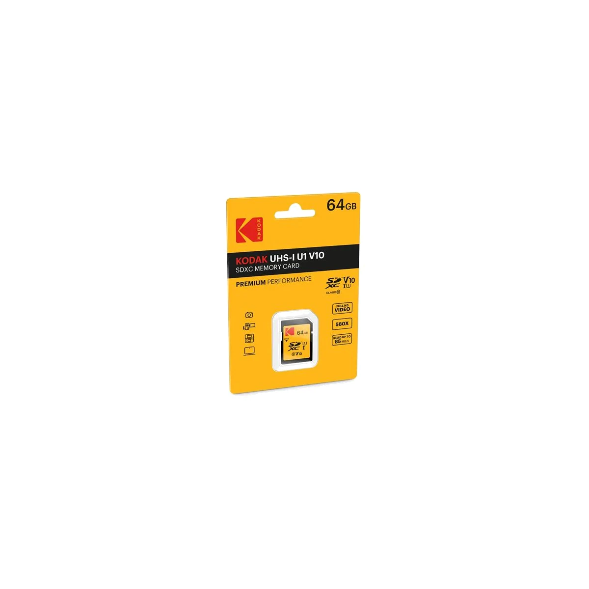 Kodak SDXC SD Memory Card 64Gb 85 Mb/s C10 UHS-I U1 V10 Premium