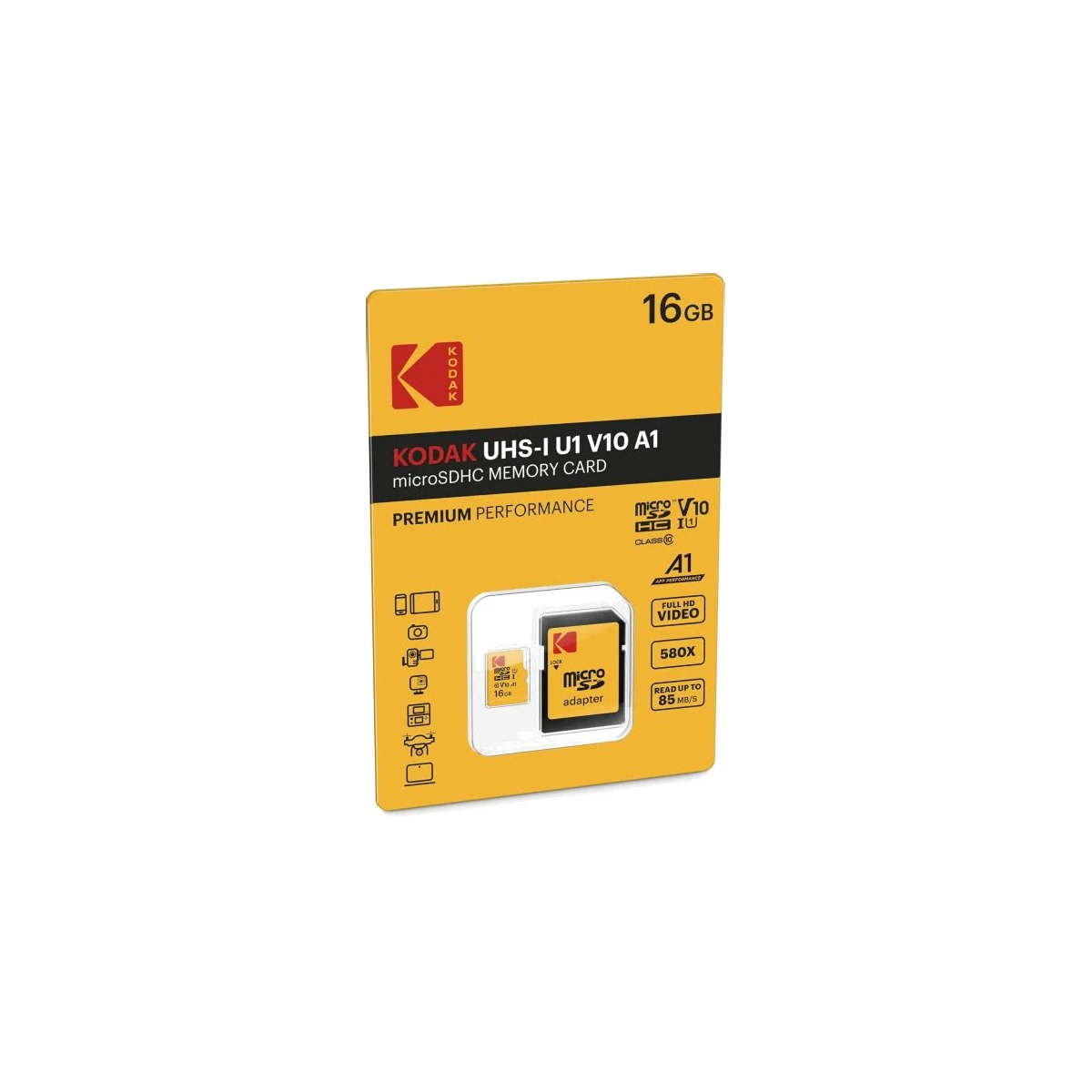 Kodak SDHC SD Memory Card 16Gb 85 Mb/s C10 UHS-I U1 V10 Premium