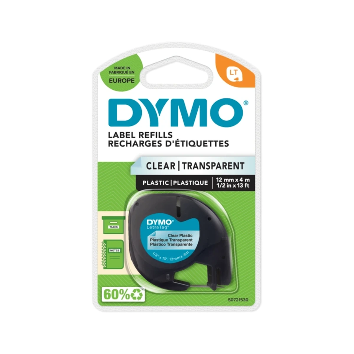 LETRATAG TAPE PLAST.CLEAR W.EU – clear