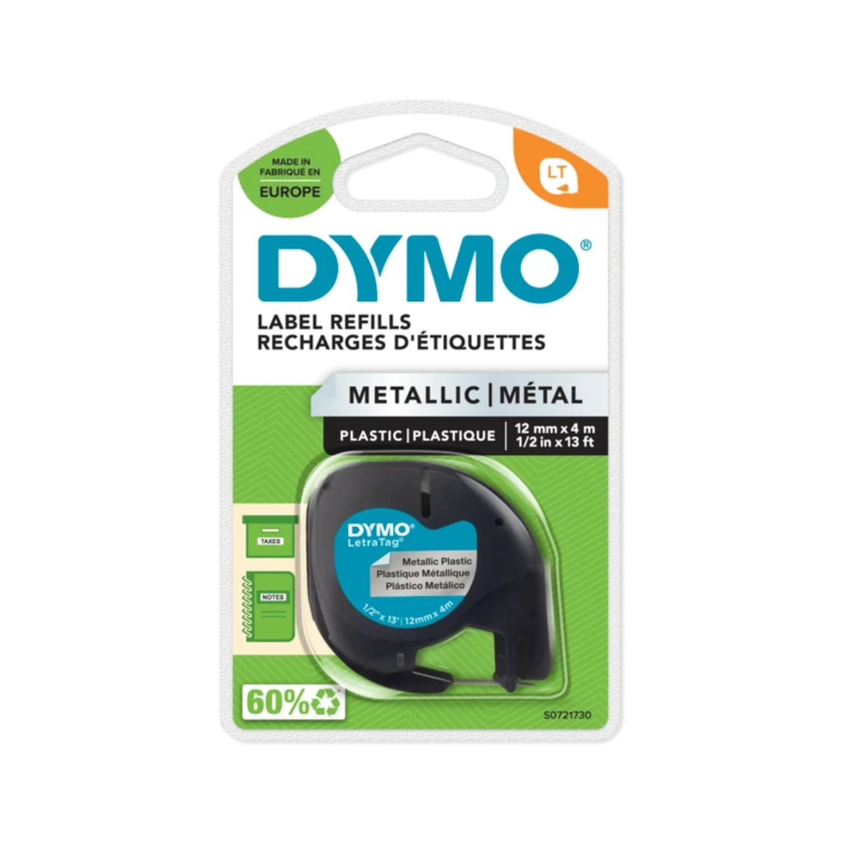 LETRATAG TAPE METAL SILV UK/FR – metallic silver