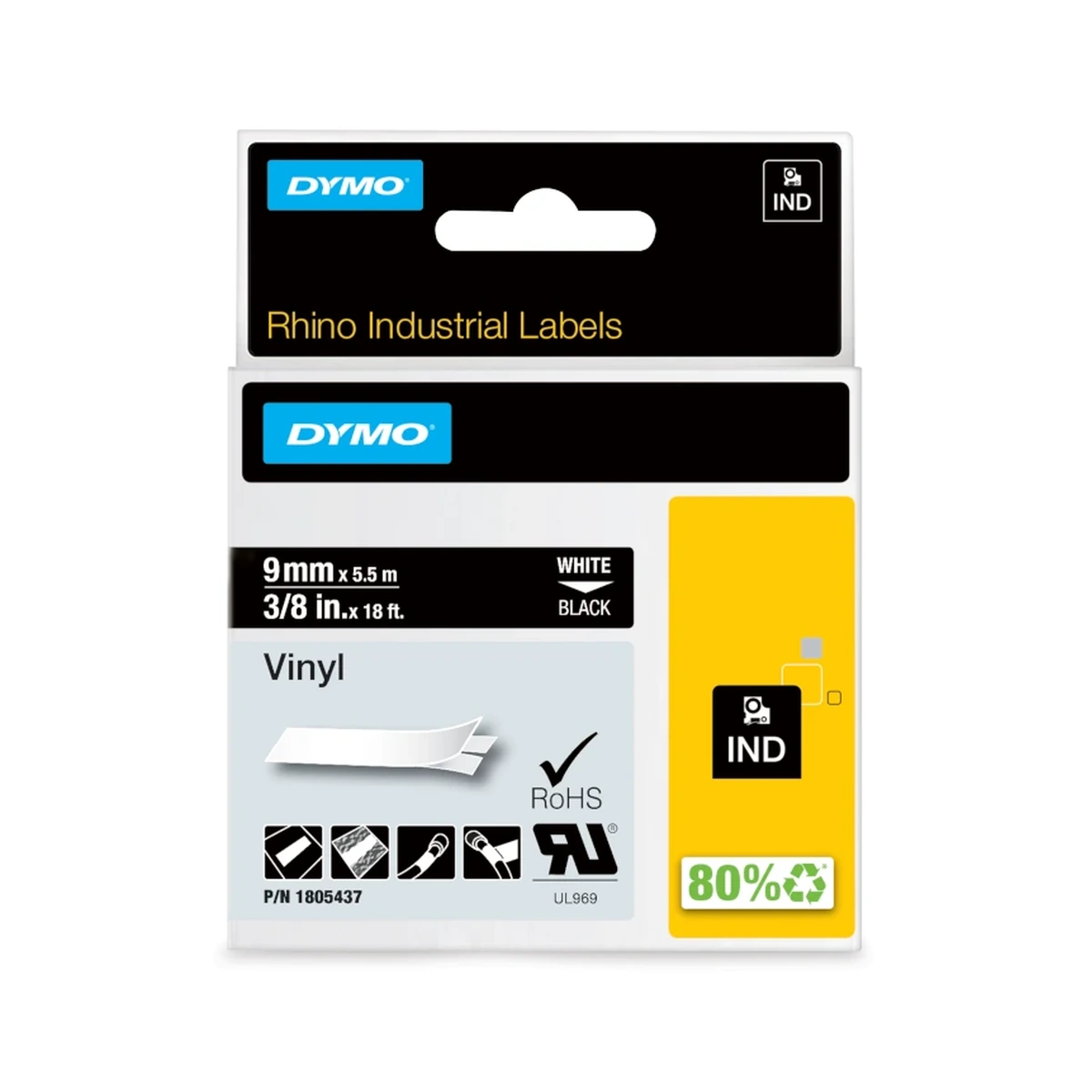 RHINO colored PVC 9mm white/black