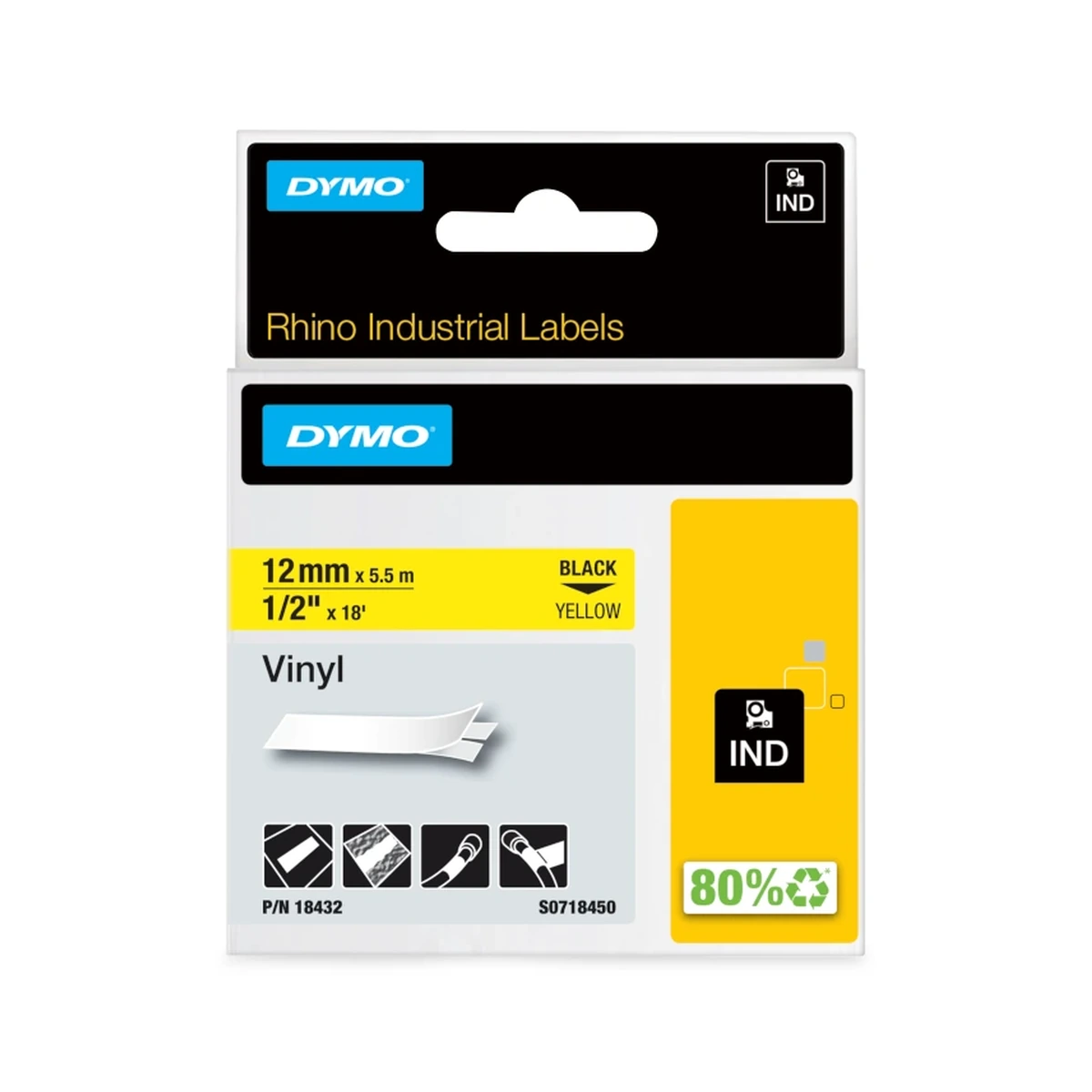 RHINO colored PVC 12mm black/yellow