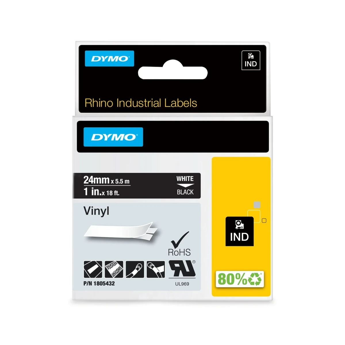 RHINO colored PVC 24mm white/black