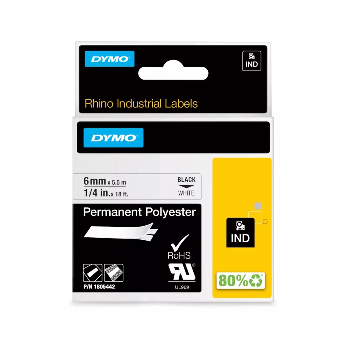 RHINO durable polyester 6mm black/white