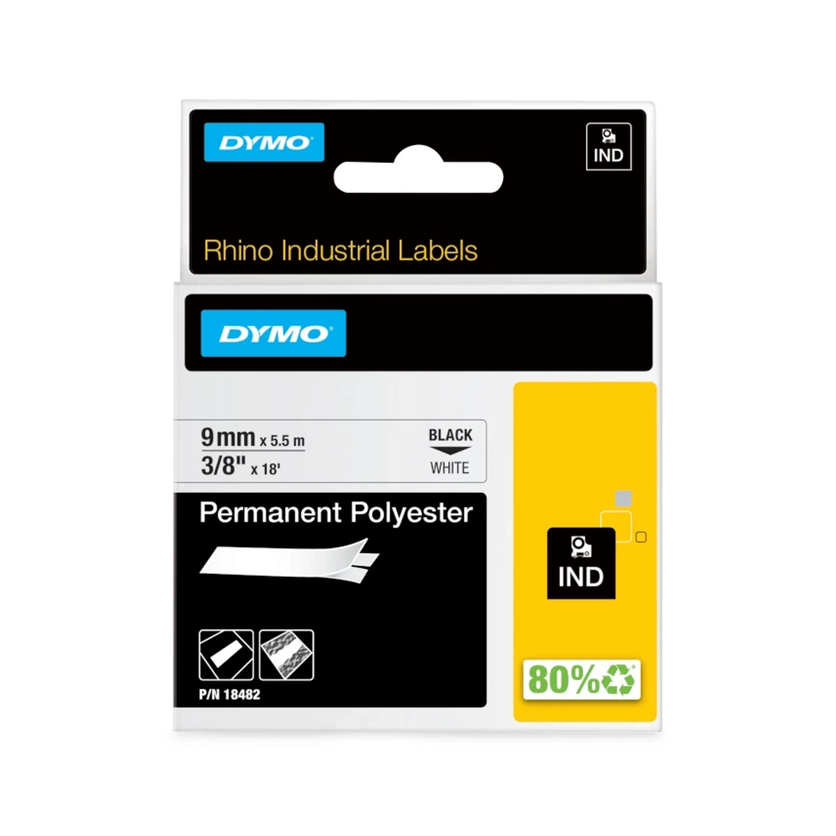 RHINO durable polyester 9mm black/white