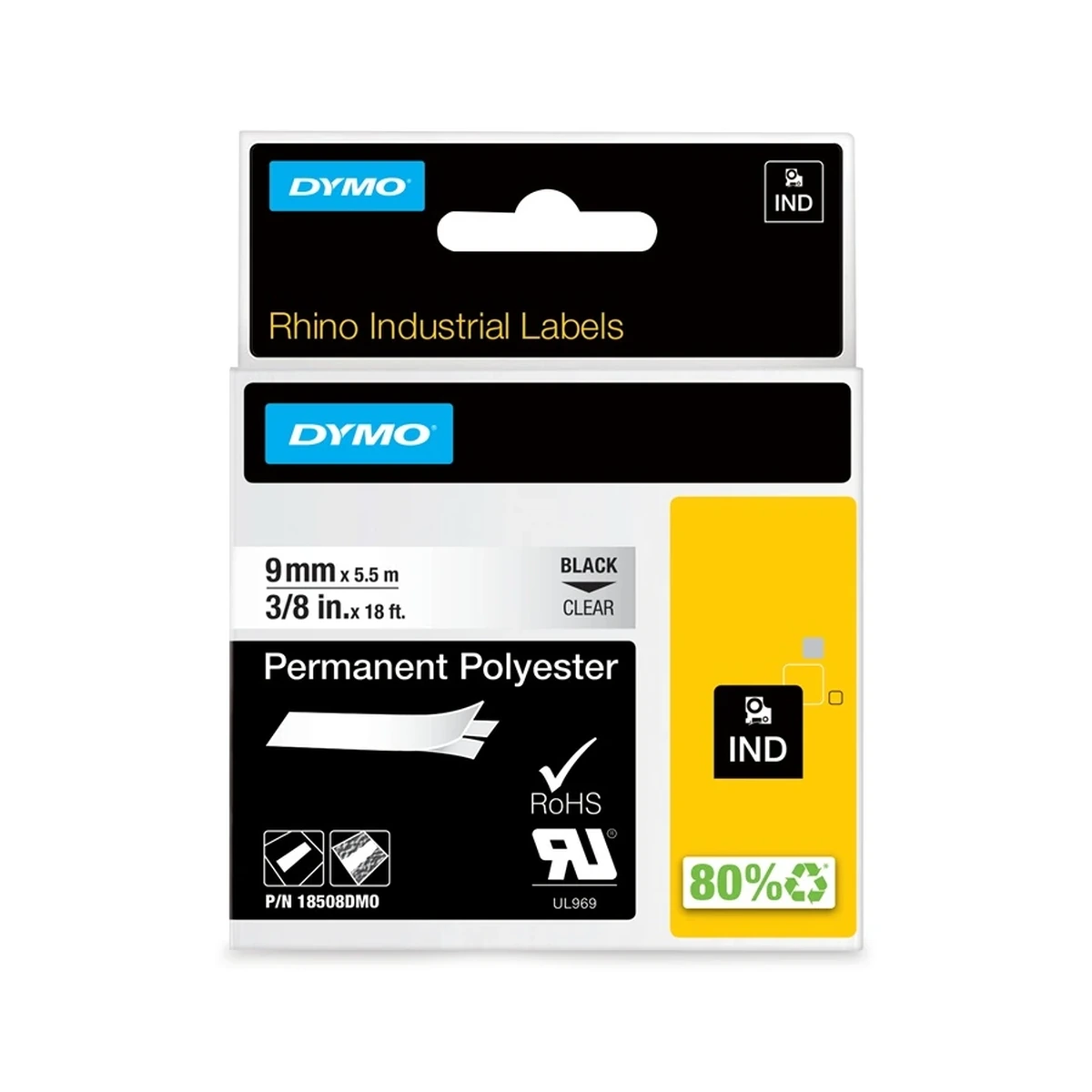 RHINO durable polyester 9mm black/clear