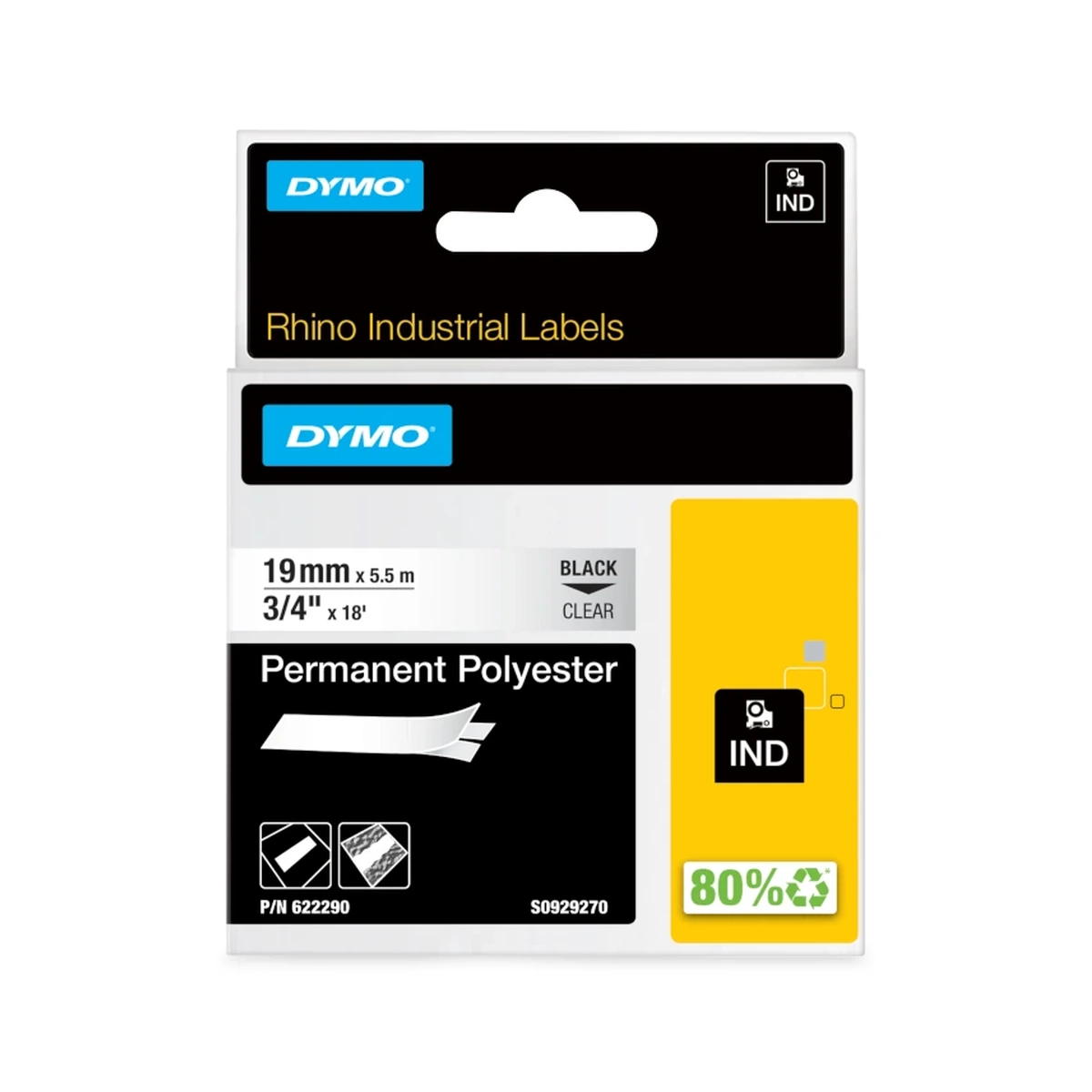 RHINO durable polyester 19mm black/clear