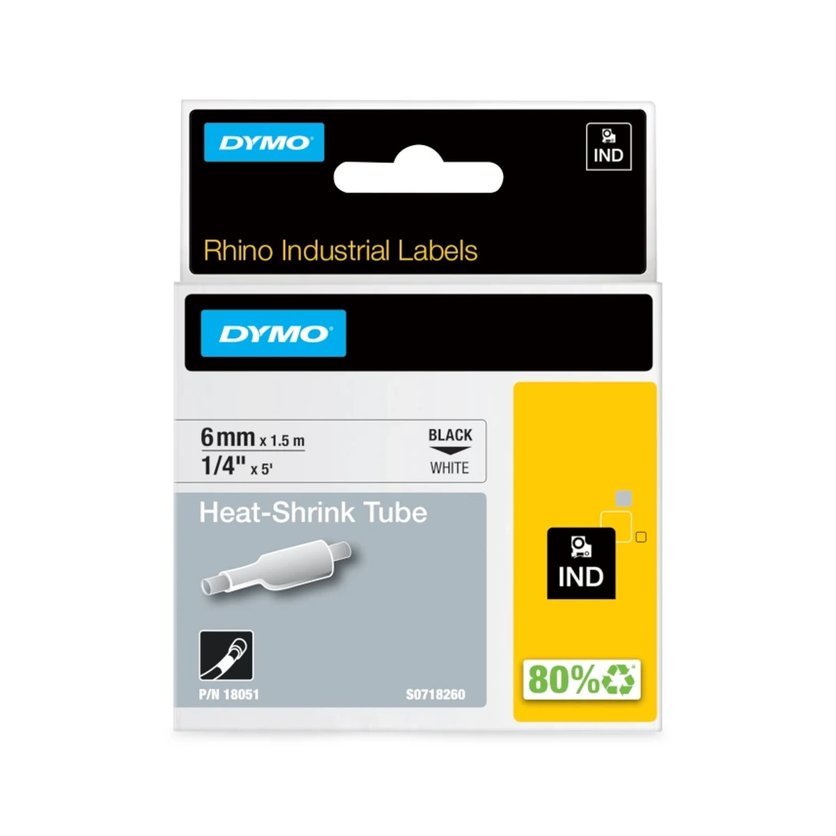 Heat-shrink tube, 6mm, white
