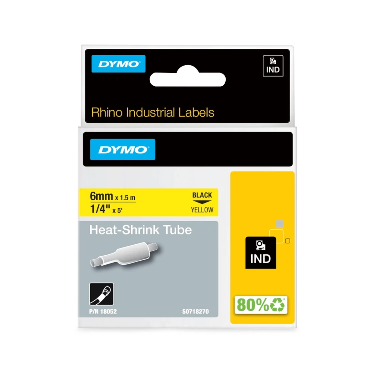Heat-shrink tube, 6mm, yellow