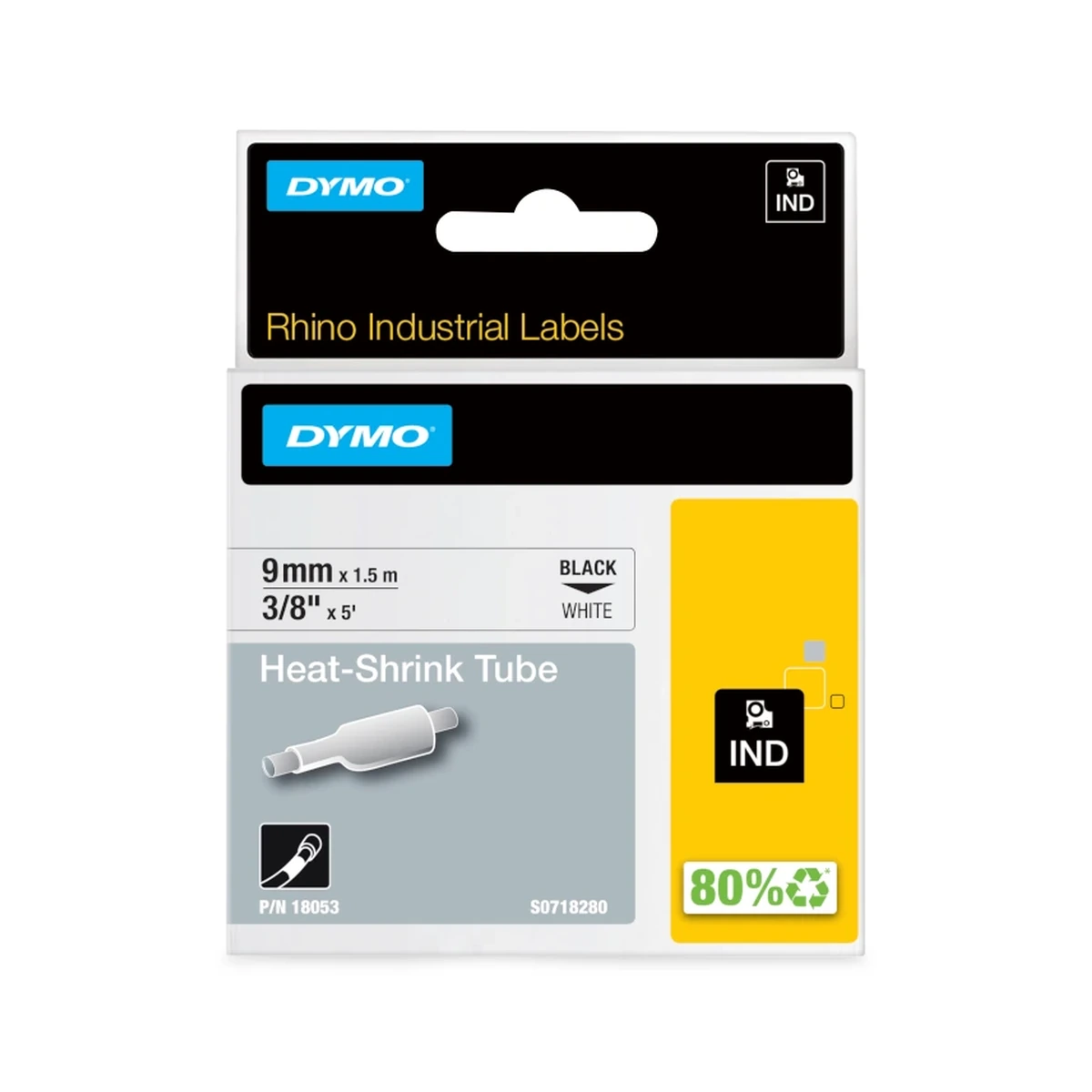 Heat-shrink tube, 9mm, white
