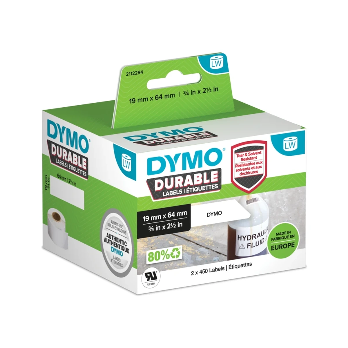 Durable barcode label (19mm x 64mm)