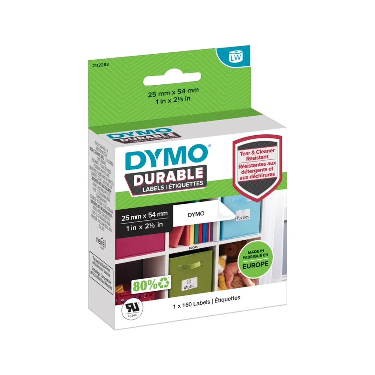 Durable, multi-purpose label, small box (25mm x 54mm)