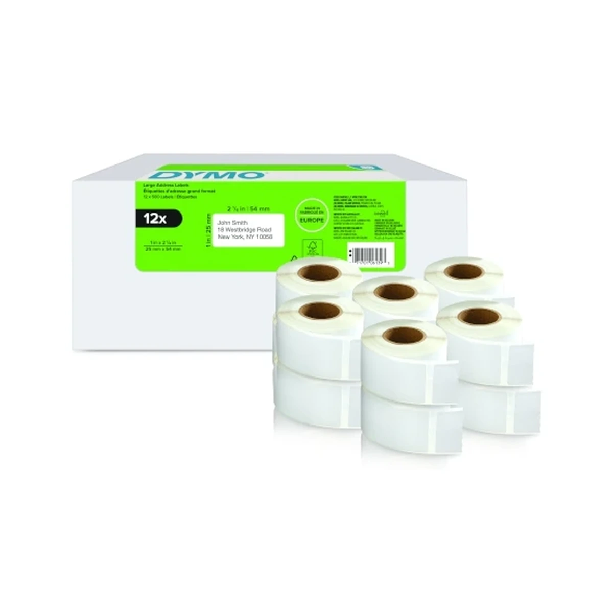 LW label, white, 54x25mm Value Pack 12 pcs