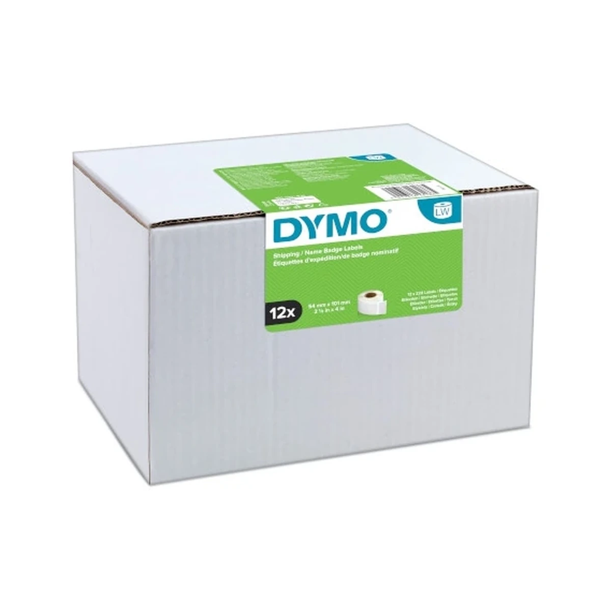 LW label, white paper, 101x54mm 220 labels/roll Value Pack 12 pcs