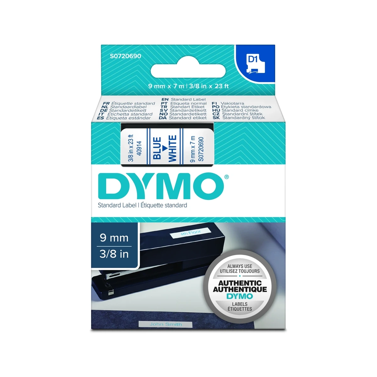 D1 cartridge, 9mmx7m, blue/white