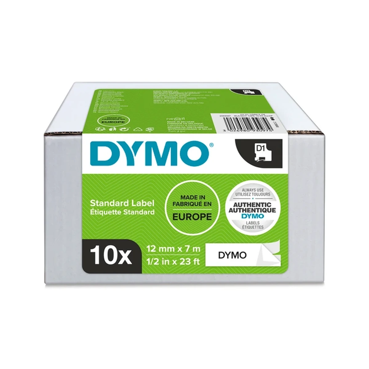 D1 cartridge, 12mmx7m, black/white Value Pack 10 pcs