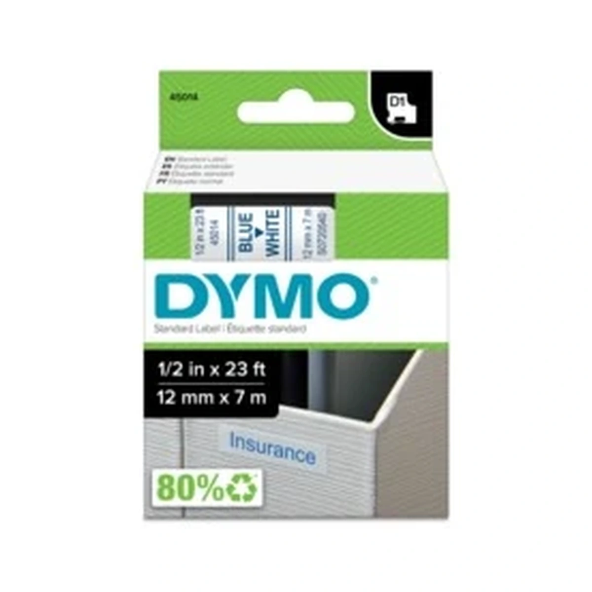 D1 cartridge, 12mmx7m, blue/white