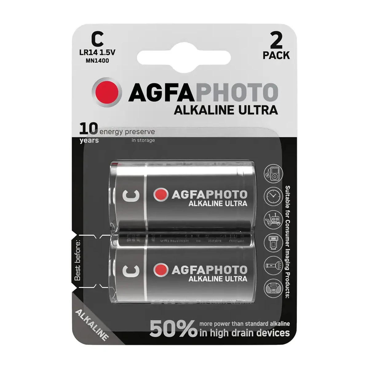 Agfa Ultra Battery LR14/C2, 1,5V, Pack of 2