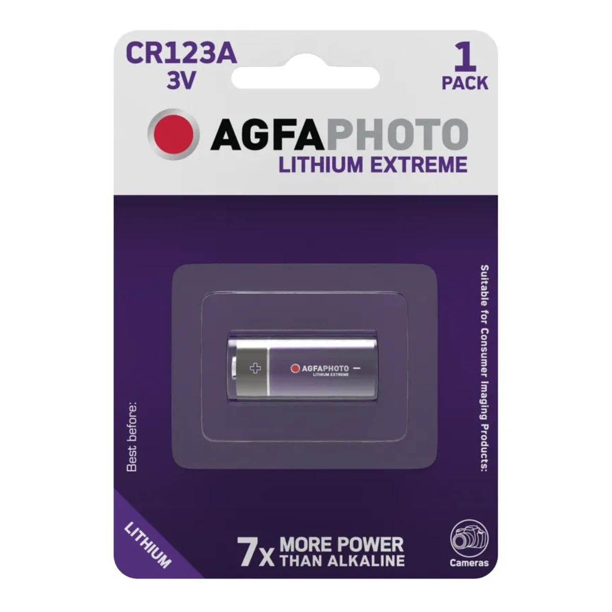 Agfa Extreme Battery CR123, 3V, Pack of 1