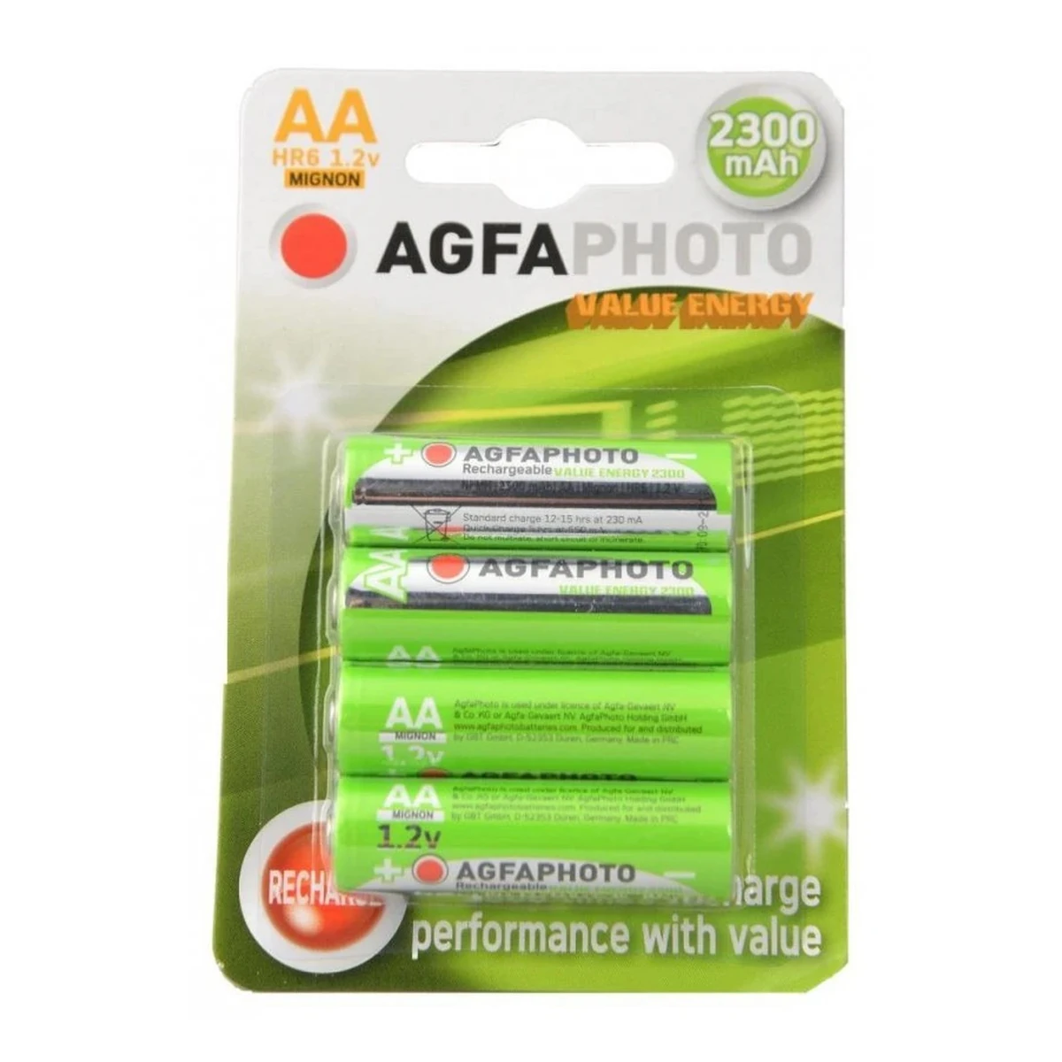 Agfa Rechargeable Battery AA/HR6 2300 mAh, Pack of 4