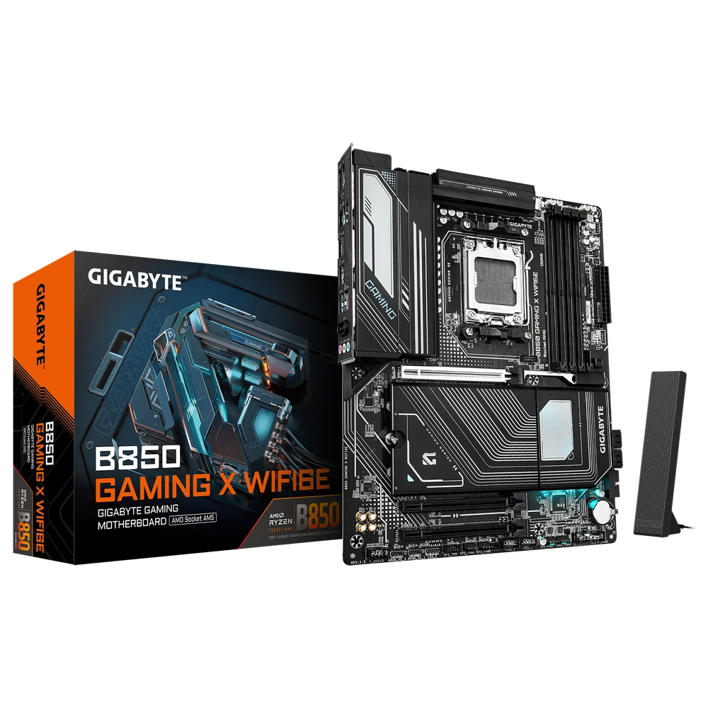 GIGABYTE B850 EAGLE WIFI7 ICE Motherboard - AMD Ryzen 9000 Series CPUs, 8+2+2 Phases Digital VRM, up to 8200MHz DDR5 (OC), 1xPCIe 5.0 + 2xPCIe 4.0 M.2, WIFI 7, 2.5 GbE LAN, USB 3.2 Gen 2